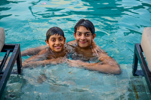 Danny and Ryan swimming in Bali