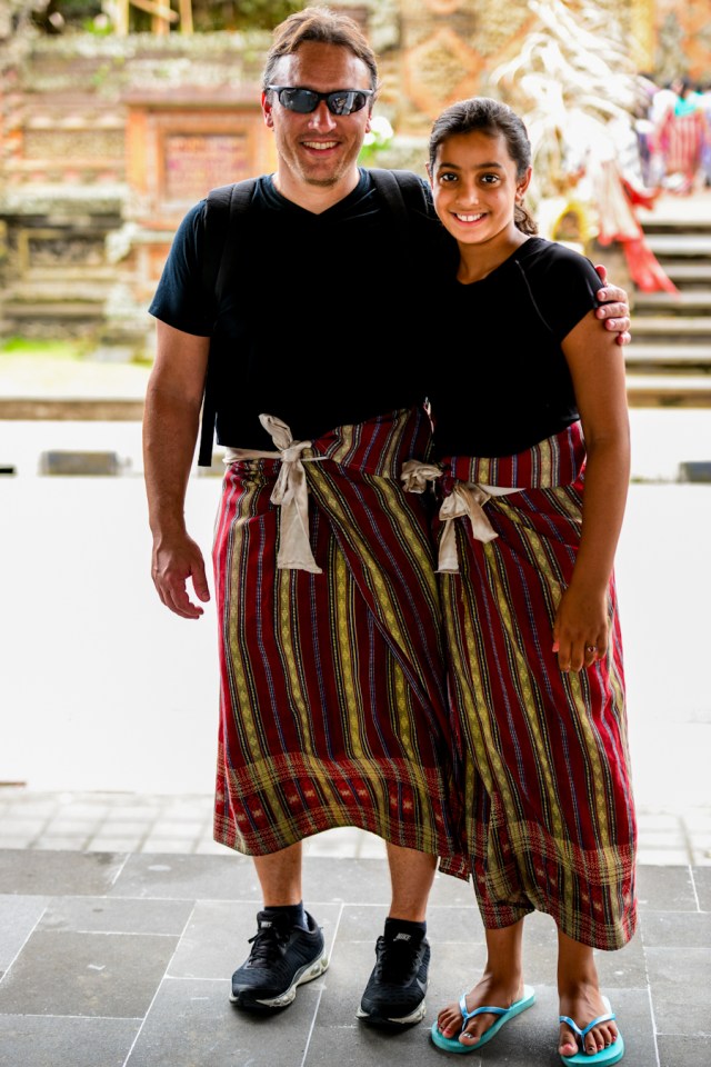Visiting a temple near Bali